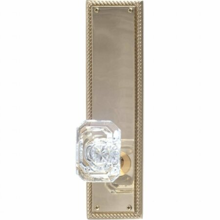 BRASS ACCENTS Rope 12.06 in. Plate Set with Knobs - 2.38 in. Passage - Polished Brass Finsh D06-K240A-AND-605
